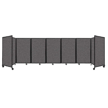 Versare Room Divider 360 Folding Portable Partition 19'6" x 5' Charcoal Gray Fabric 1160707